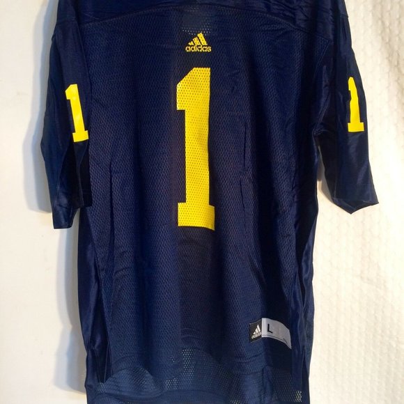 ADIDAS NCAA MICHIGAN WOLVERINES #1 Blue JERSEY All Sizes  New with tags - Picture 3 of 4